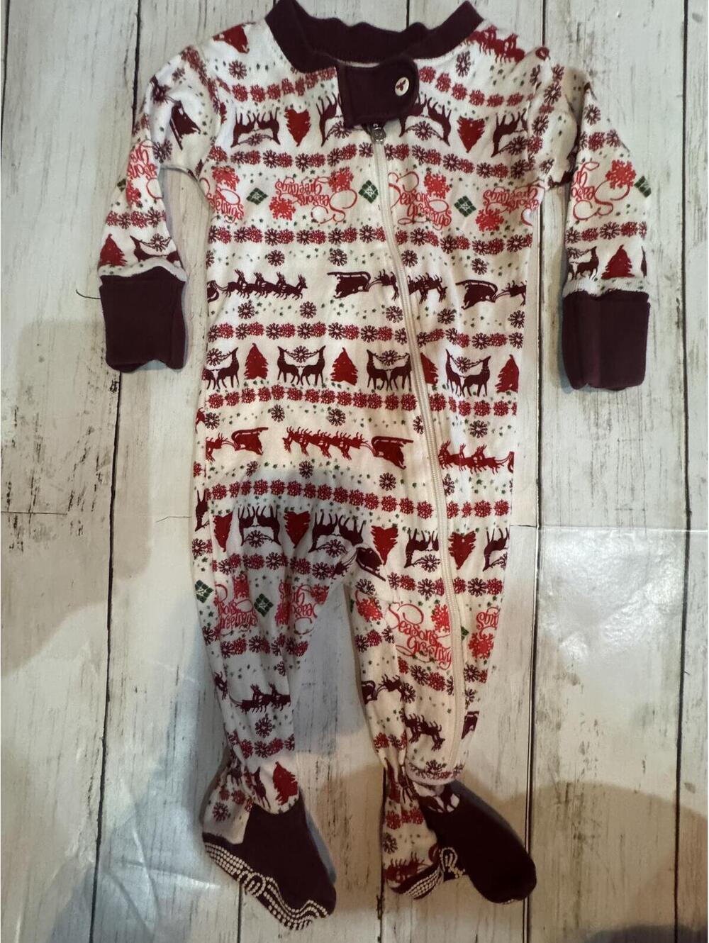Burt’s Bees Baby Christmas Footed Pajamas 0-3M Holiday Sleeper
